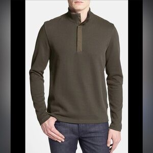 [CLEARANCE]  Hugo Boss Medium Persono Quarter Zip Fit Sweater Olive Green
